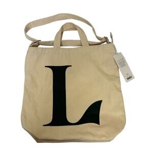 NWT Baggu "L Suite" Brand Logo Zip Duck Bag Canvas Tote